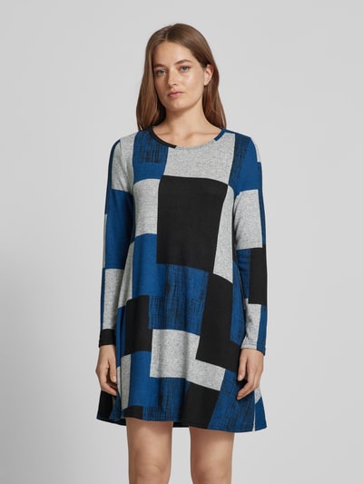 Apricot Mini-jurk met ronde hals Marineblauw - 4