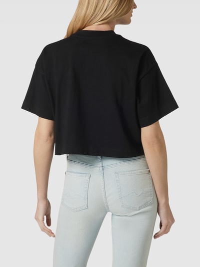 HUGO Cropped T-Shirt mit Logo-Print Black 5