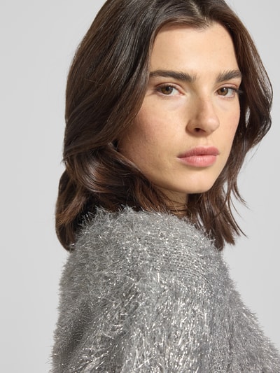 ICHI Regular Fit Pullover aus Kunstfell Modell 'Lizi' Silber 3