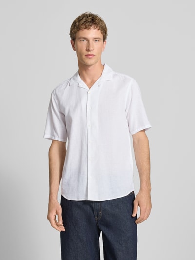 ONLY & SONS Koszula casualowa o kroju slim fit z mieszanki bawełny i lnu model 'CAIDEN' Biały 4