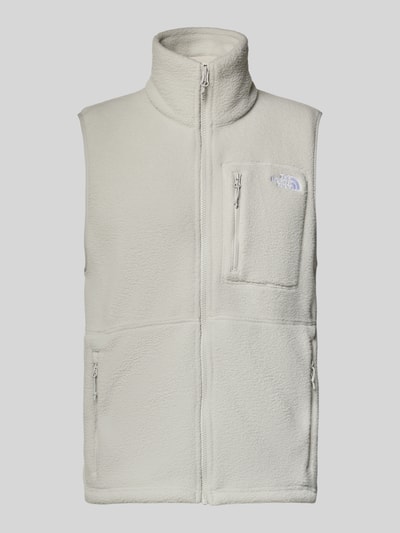 Produktfoto, Regular Fit Weste mit Logo-Stitching Modell 'Yumiori' von The North Face in Weiß, Fleece, Stehkragen, Napoleontasche, Eingrifftaschen
