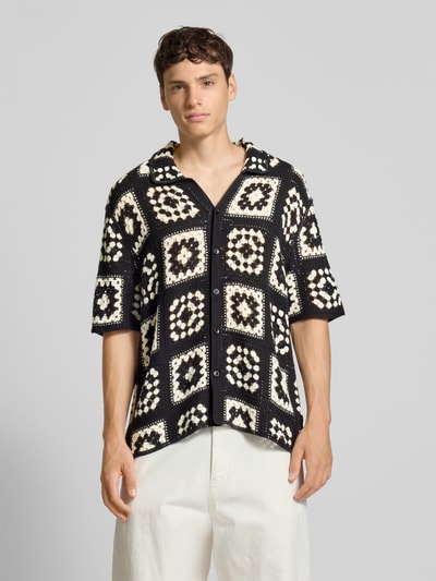 REVIEW Koszula casualowa z haftem angielskim Czarny 4