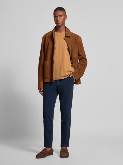 BOSS Slim fit broek van katoenmix, model 'KAITON1' Marineblauw - 1