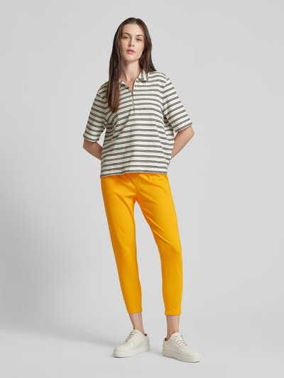 ICHI Spodnie materiałowe o skróconym kroju tapered fit model ‘KATE’ Pomarańczowy 1