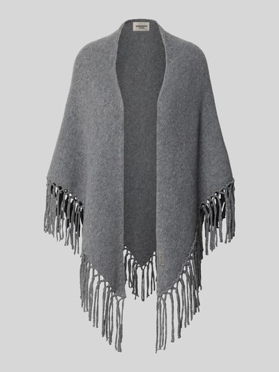 Produktfoto, Poncho aus reiner Schurwolle mit Fransen Modell 'TORNADO' von Weekend Max Mara in Grau, weiche Textur, Produktfoto für Damen