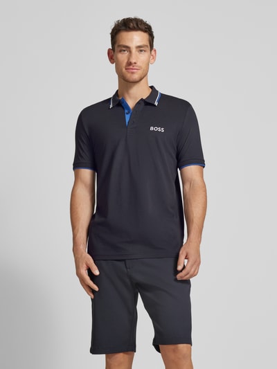 BOSS Green Regular Fit Poloshirt mit Label-Stitching Modell 'Paddy' Marine 4