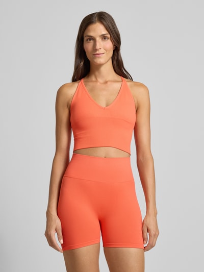 AIMN Korte top met bandjes en V-hals Oranje - 4