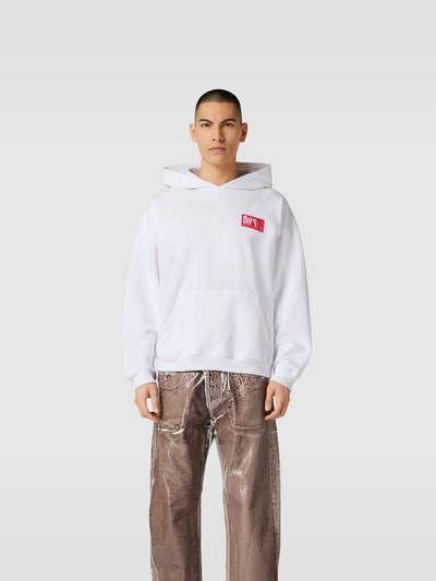 Diesel Oversized Hoodie mit Label-Patch Weiss 4