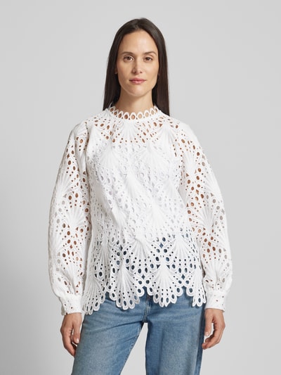 B.Young Blusenshirt mit Lochstickerei Offwhite 4