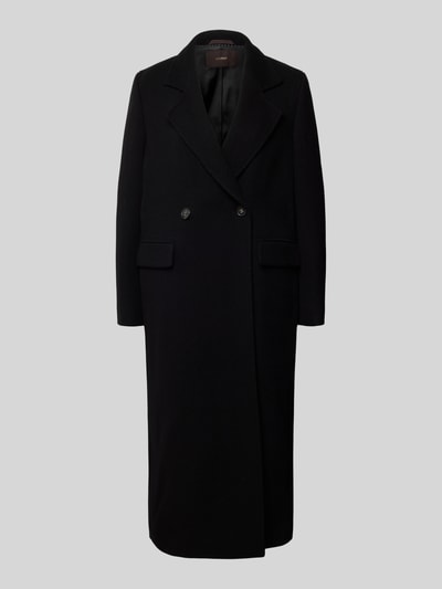 Windsor Regular fit lange jas van scheerwolmix met kasjmier Zwart - 2