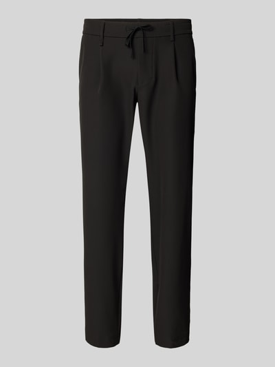 BOSS Green Relaxed Fit Bundfaltenhose mit elastischem Bund Black 2