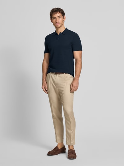 DRYKORN Slim Fit Poloshirt mit Strukturmuster Modell 'TRITON' Dunkelblau 1