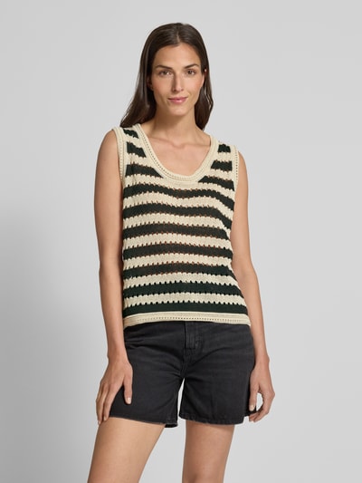ICHI Stricktop mit Rundhalsausschnitt Modell 'BIRDIS' Black 4