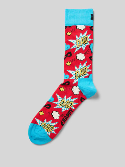 Happy Socks Socken mit Label-Print Rot 1