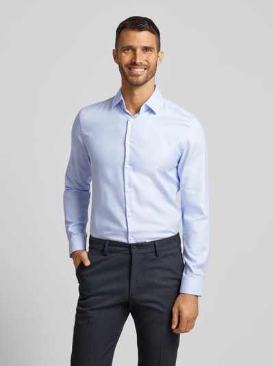 Jake*s Slim fit zakelijk overhemd met kentkraag Bleu - 4