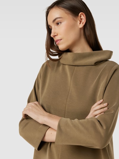 OPUS Knielanges Sweatkleid mit Stehkragen Modell 'Wibil' Khaki 3