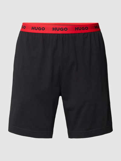 HUGO Sweatshorts met logo in band Zwart - 2