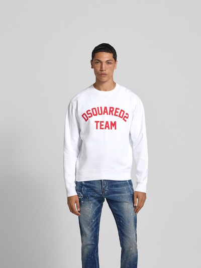 Dsquared2 Sweatshirt mit gerippten Abschlüssen Weiss 4