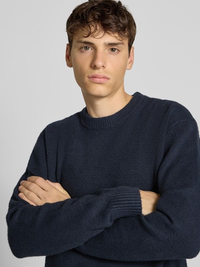 Only & Sons Relaxed Fit Pullover aus Baumwoll-Mix mit Woll-Anteil Modell 'JAMES' Dunkelblau 3