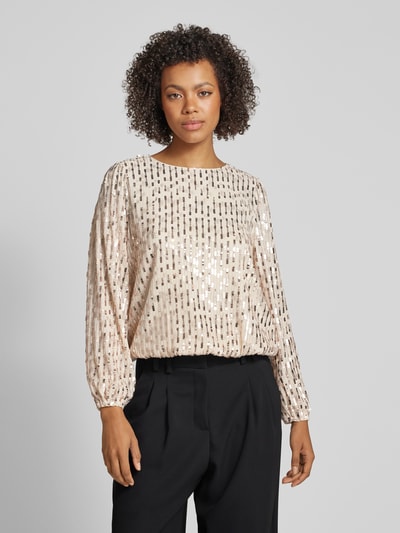 comma Regular Fit Blusenshirt mit Paillettenbesatz Gold 4