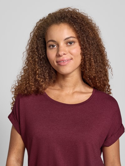 Only Relaxed Fit T-Shirt aus Viskose-Mix Modell 'MOSTER' Dunkelrot 3