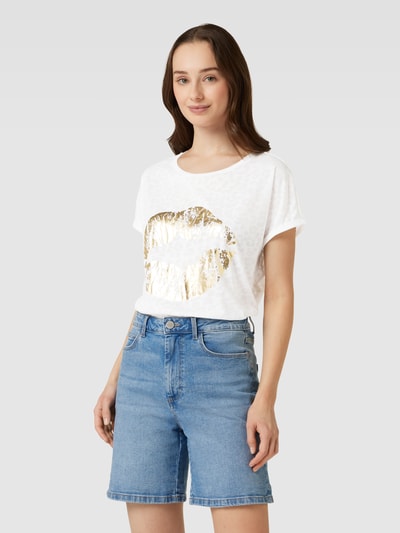 Christian Berg Woman T-Shirt mit Allover-Muster und Motiv-Print Offwhite 4