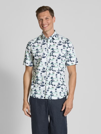 Jake*s Slim Fit Kurzarmhemd mit Kentkragen Sand 4