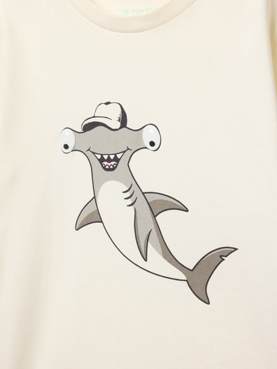 Tom Tailor Regular fit T-shirt van puur katoen Offwhite - 2