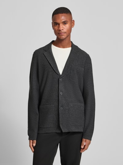 Marc O'Polo Regular fit wollen colbert met reverskraag Donkergrijs - 4