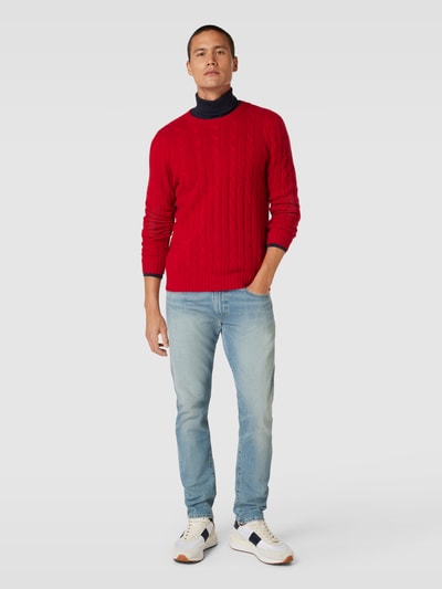 Polo Ralph Lauren Kaschmirpullover mit Zopfmuster Rot 1