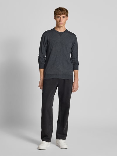 Blend Gebreide pullover met ronde hals, model 'Bruton' Zwart - 1