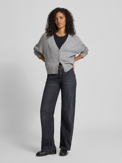 s.Oliver RED LABEL Oversized gebreid jack van katoenmix  Lichtgrijs gemêleerd - 1