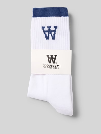 Wood Wood Socken mit elastischem Rippenbündchen und Logo Blau 3