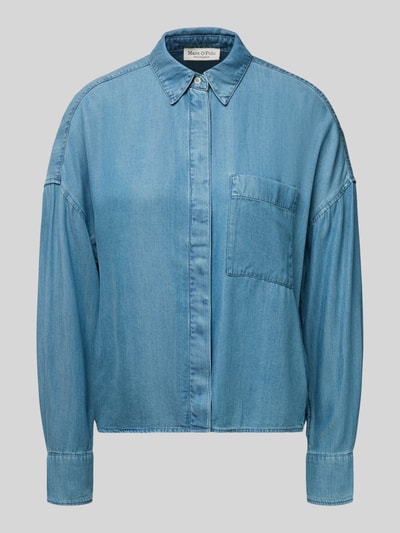 Marc O'Polo Regular fit overhemdblouse van puur lyocell Jeansblauw - 2