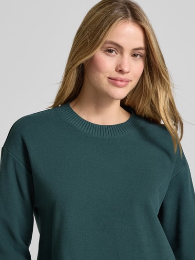 s.Oliver RED LABEL Regular fit pullover van katoenmix Donkergroen - 3