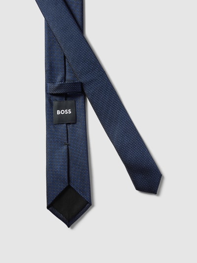 BOSS Stropdas met structuurmotief Marineblauw - 3