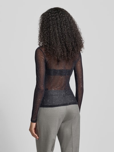 Vila Longsleeve in semitransparentem Design Modell 'TURNO' Black 5