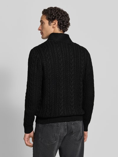 JACK & JONES Premium Gebreide pullover met kabelpatroon model 'CALLUM' Zwart - 5