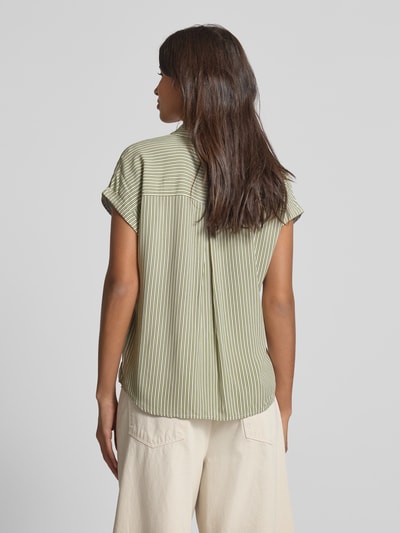 Tom Tailor Denim Loose fit blouse met korte mouwen van pure viscose Rietgroen - 5