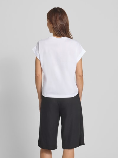 Zero T-shirt zdobiony kamieniami Biały 5