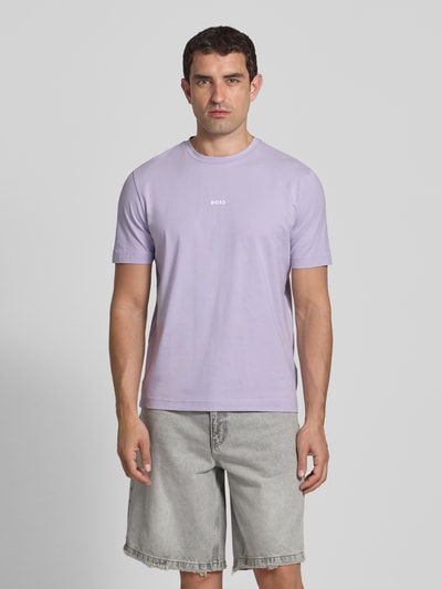 BOSS Orange T-shirt met labelprint Lila - 4