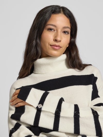 Liu Jo White Regular Fit Rollkragenpullover aus reiner Wolle Modell 'LIU JO BETTER' Offwhite 3