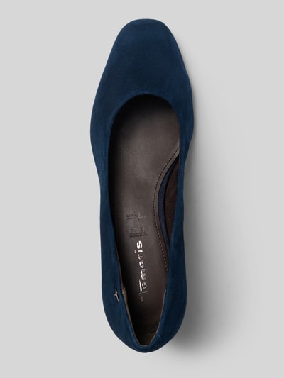 Produktfoto, czółenka 'Pumps in Velours-Optik' od Tamaris, granatowa imitacja weluru, zaokrąglona cholewka, damskie czółenka Tamaris