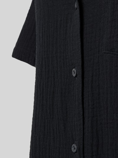 Produktfoto, Relaxed Fit Pyjama-Oberteil mit Brusttasche von Jake*s Casual in Schwarz aus Reine Baumwolle mit Strukturmuster, Knopfleiste