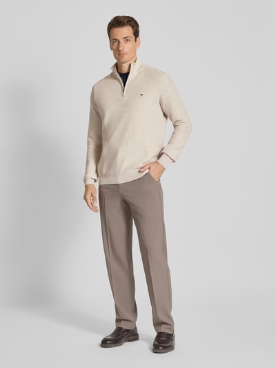 Fynch-Hatton Strickpullover mit Troyer-Kragen Offwhite 1
