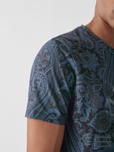 Etro T-Shirt mit Label-Print Blau 3