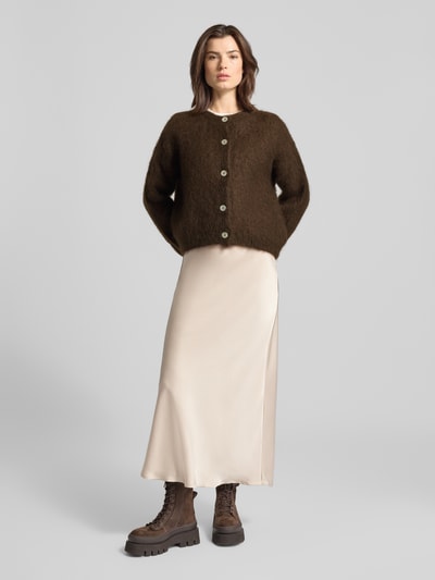 VILLA SOPHIE Strickjacke aus Mohair-Mix Modell 'AMANDA' Dunkelbraun 1
