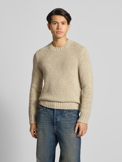 Marc O'Polo Denim Regular fit gebreide pullover van scheerwolmix Offwhite - 4