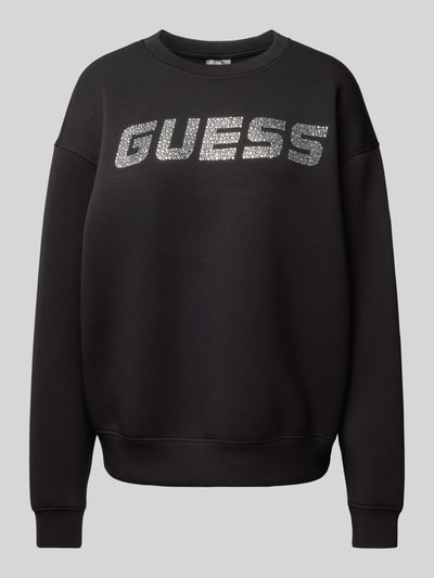 Guess Activewear Sweatshirt met strass-steentjes, model 'CECILIA' Zwart - 2