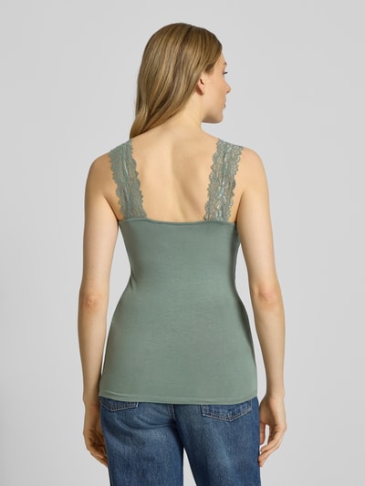 Vero Moda Slim fit tanktop in viscosemix, model 'ROSA' Rietgroen - 5